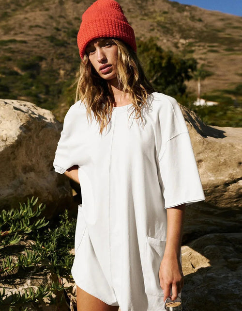 Load image into Gallery viewer, Rompers for Women Casual Short Sleeve Oversized Athletic Workout Reversible Hot Shot Tee Romper Deep Pockets