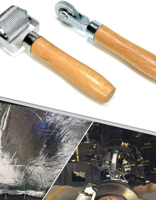 Load image into Gallery viewer, Car Sound Deadening Roller (2PCS, Width: 1.69In & 0.24In), Extremely Smooth Sound Insulation Roller Metal, Noise Deadening Car Sound Insulation Tool