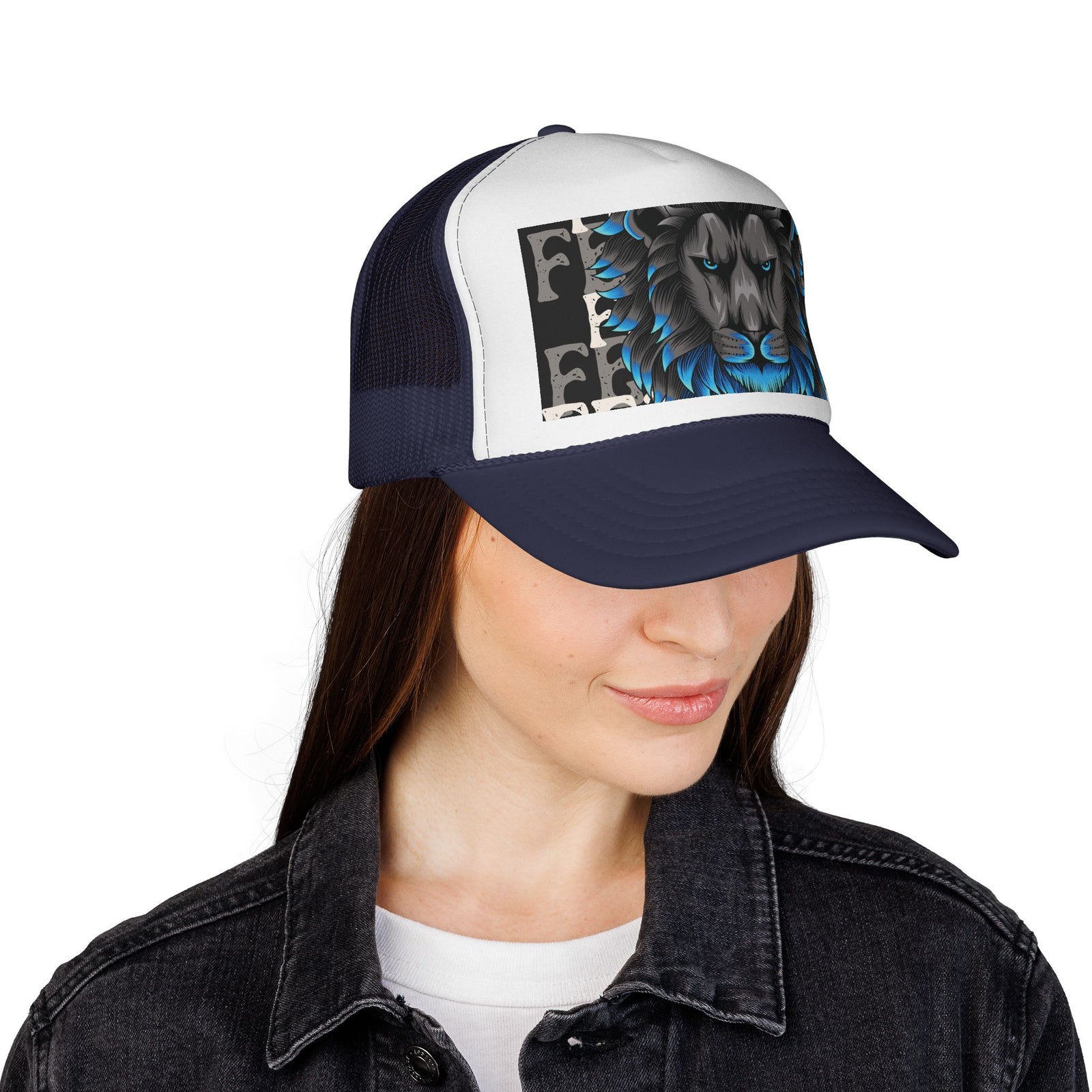 Majestic Lion Trucker Cap, Unisex Snapback Hat, Cool Animal Lover Gift, Summer Outdoor Accessory, Perfect for Festivals, Road Trips