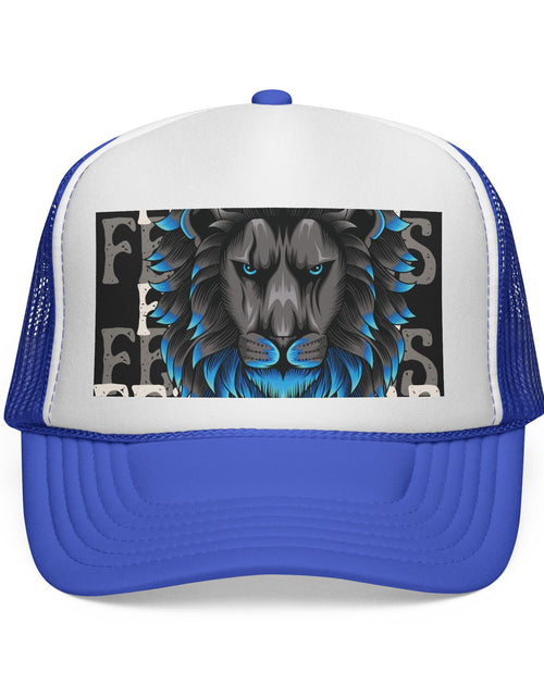 Load image into Gallery viewer, Majestic Lion Trucker Cap, Unisex Snapback Hat, Cool Animal Lover Gift, Summer Outdoor Accessory, Perfect for Festivals, Road Trips