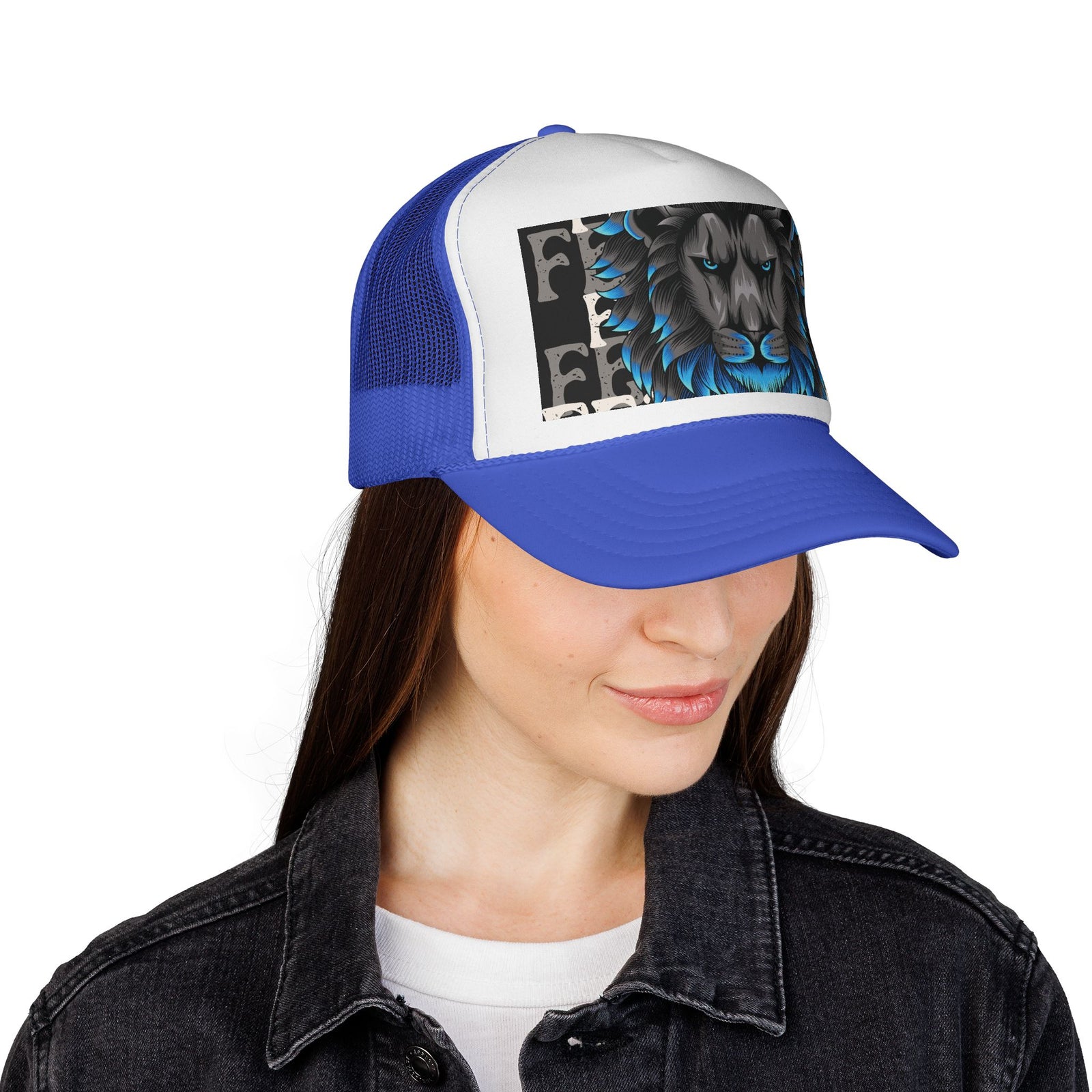 Majestic Lion Trucker Cap, Unisex Snapback Hat, Cool Animal Lover Gift, Summer Outdoor Accessory, Perfect for Festivals, Road Trips