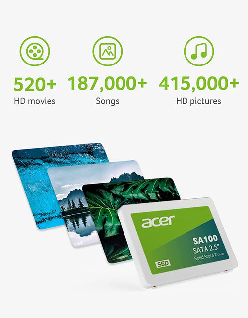 Load image into Gallery viewer, SA100 960GB SATA III 2.5 Inch Internal SSD - 6 Gb/S, 3D NAND Solid State Hard Drive up to 560 Mb/S - BL.9BWWA.104