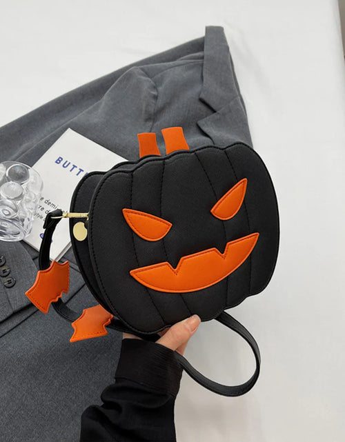 Load image into Gallery viewer, 2023 Halloween Bags Funny Pumpkin Cartoon Shoulder Crossbody Bag with Bat Personalized Creative Female Bag