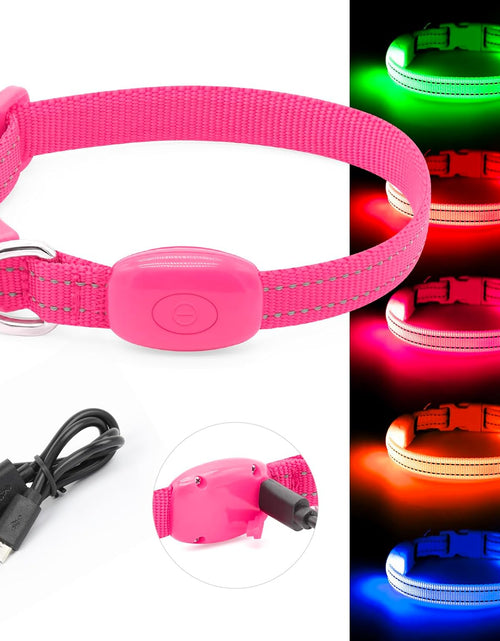 Load image into Gallery viewer, XS LED Dog Collar - Adjustable USB Rechargeable Glowing Pet Collar, Light up Collars for Small Dogs& Cats