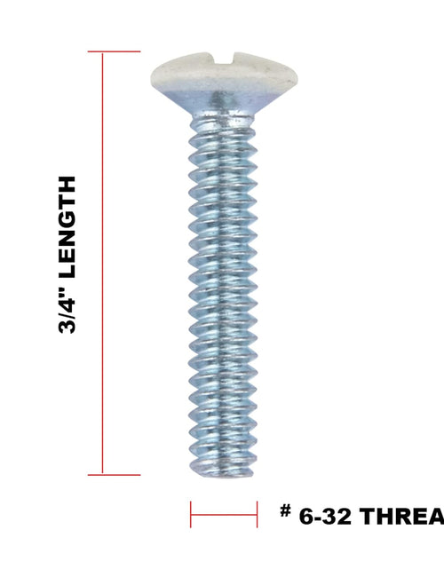 Load image into Gallery viewer, 3/4" Long 6-32 Thread, Oval Head Milled Slot Replacement Wall Plate Screws, 30 Pack, Light Almond