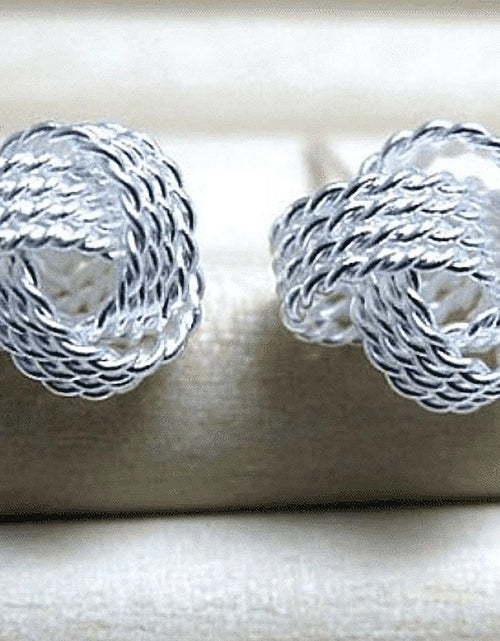 Load image into Gallery viewer, Infinite Love Knot Sterling Silver Matching Necklace and Earrings Set for Women Special Occasion Birthday Holiday