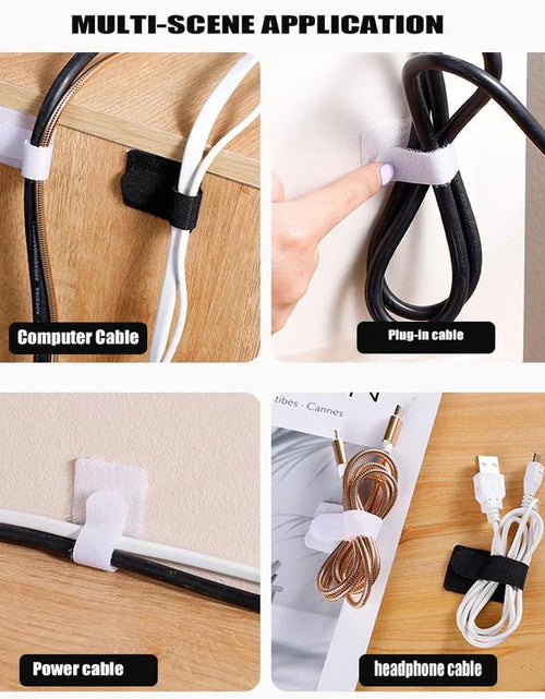 Load image into Gallery viewer, Summer Self Adhesive Cable Management Ties, 10Pcs Cable Organizing Straps, Electric Wire Velcro for Home Office, Bedroom Accessories, Desk Accessories, Office Accessories, Dorm Essentials