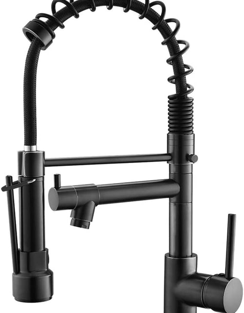 Load image into Gallery viewer, Kitchen Faucet,Kitchen Faucets with Pull down Sprayer  Commercial Style Single Handle Matte Black Kitchen Faucet with Sprayer