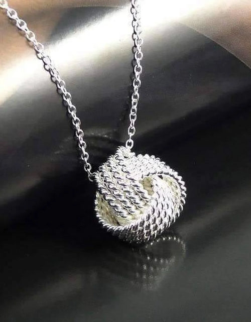 Load image into Gallery viewer, Infinite Love Knot Sterling Silver Matching Necklace and Earrings Set for Women Special Occasion Birthday Holiday