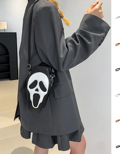 Load image into Gallery viewer, Halloween Coffin-Shape Shoulder Bag Gothic Ghost Spider Web Messenger Crossbody Bag Kids Personality Phone Bag for Women