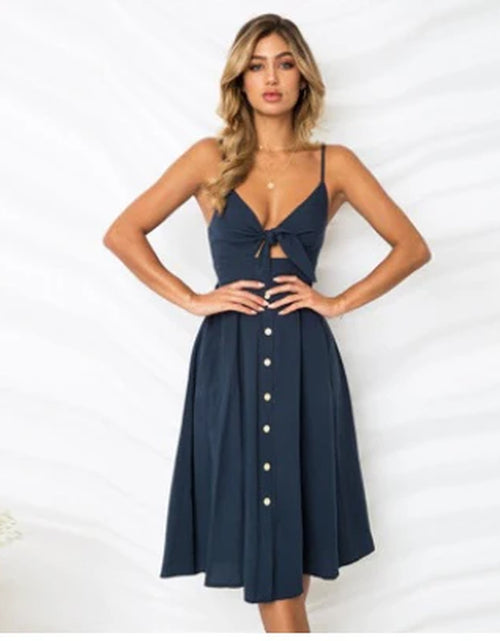 Load image into Gallery viewer, Women Summer Dresses Sleeveless Backless Strap Long Close-Fitting Sheath Female Party Evening Dresses Vestidos