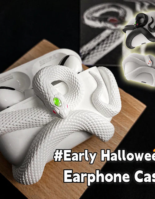 Load image into Gallery viewer, Creative Horrible Snake Wireless Earphone Case Headset Protective Case Silicone Case Earphone Case Cover Early Halloween