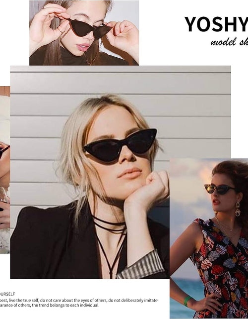 Load image into Gallery viewer, Retro Vintage Narrow Cat Eye Sunglasses for Women Clout Goggles Plastic Frame