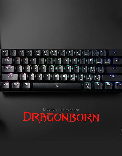 Load image into Gallery viewer, K630 Dragonborn 60% Wired RGB Gaming Keyboard, 61 Keys Compact Mechanical Keyboard with Tactile Brown Switch, Pro Driver Support, Black
