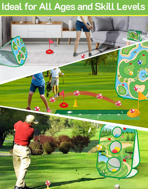 Load image into Gallery viewer, 4 in 1 Kids Golf Games Set Golf Putting Practice Mat 3-Sided Golf Chipping Net with Club Kid Adults Multiple Modes Golf Practice