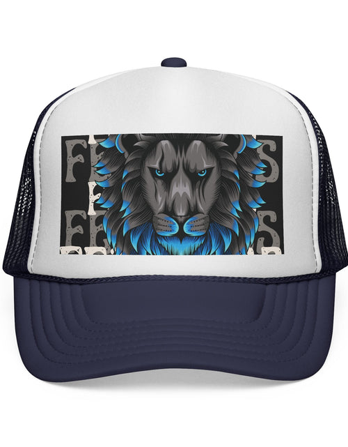 Load image into Gallery viewer, Majestic Lion Trucker Cap, Unisex Snapback Hat, Cool Animal Lover Gift, Summer Outdoor Accessory, Perfect for Festivals, Road Trips