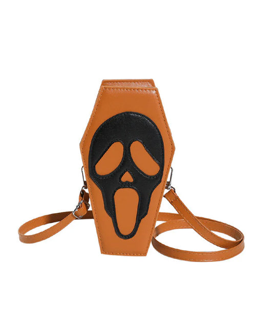 Load image into Gallery viewer, Halloween Coffin-Shape Shoulder Bag Gothic Ghost Spider Web Messenger Crossbody Bag Kids Personality Phone Bag for Women
