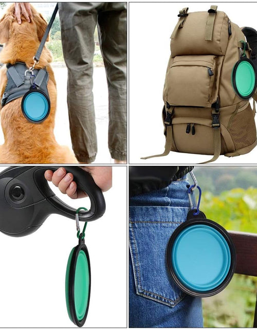 Load image into Gallery viewer, Collapsible Pet Bowl Dog Bowls 2 Pack, Portable Silicone Pet Feeder, Foldable Expandable for Dog/Cat Food Water Feeding, Travel Bowl for Camping (Light Blue+Light Green)