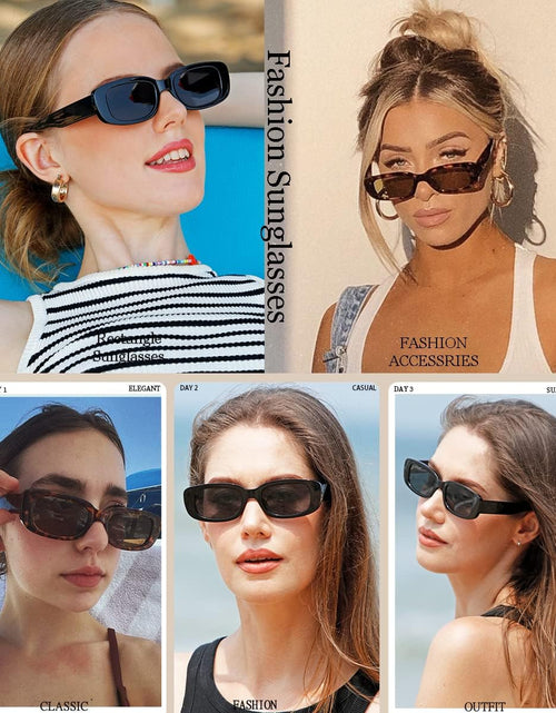 Load image into Gallery viewer, Rectangle Sunglasses for Women Men Trendy Retro Fashion Sunglasses UV 400 Protection Square Fram