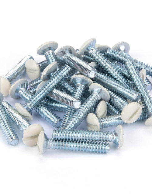 Load image into Gallery viewer, 3/4" Long 6-32 Thread, Oval Head Milled Slot Replacement Wall Plate Screws, 30 Pack, Light Almond