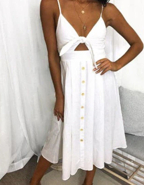 Load image into Gallery viewer, Women Summer Dresses Sleeveless Backless Strap Long Close-Fitting Sheath Female Party Evening Dresses Vestidos