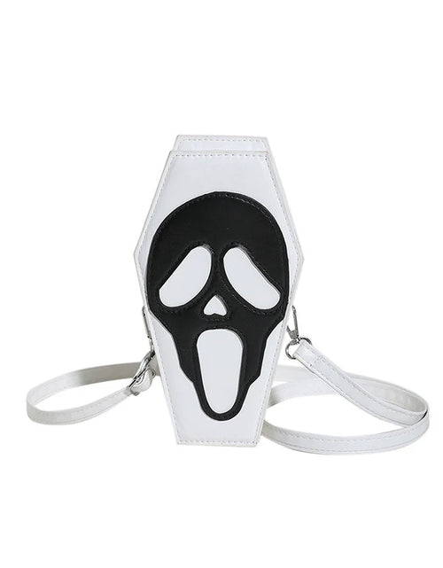 Load image into Gallery viewer, Halloween Coffin-Shape Shoulder Bag Gothic Ghost Spider Web Messenger Crossbody Bag Kids Personality Phone Bag for Women