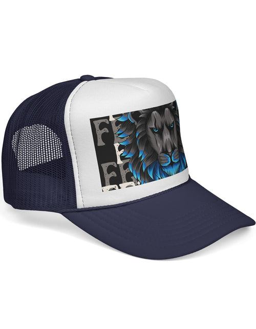 Load image into Gallery viewer, Majestic Lion Trucker Cap, Unisex Snapback Hat, Cool Animal Lover Gift, Summer Outdoor Accessory, Perfect for Festivals, Road Trips