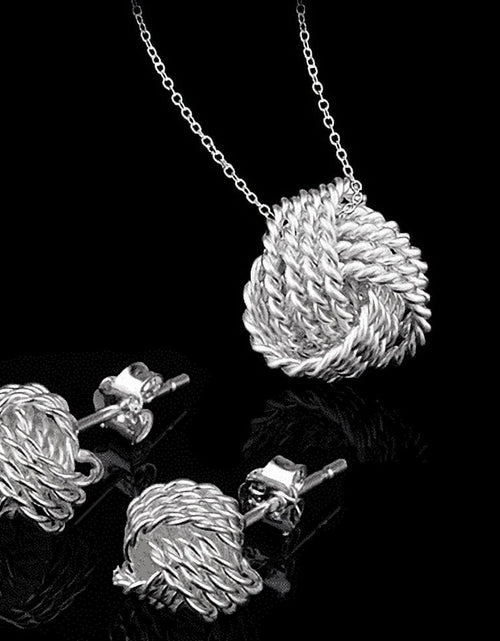 Load image into Gallery viewer, Infinite Love Knot Sterling Silver Matching Necklace and Earrings Set for Women Special Occasion Birthday Holiday