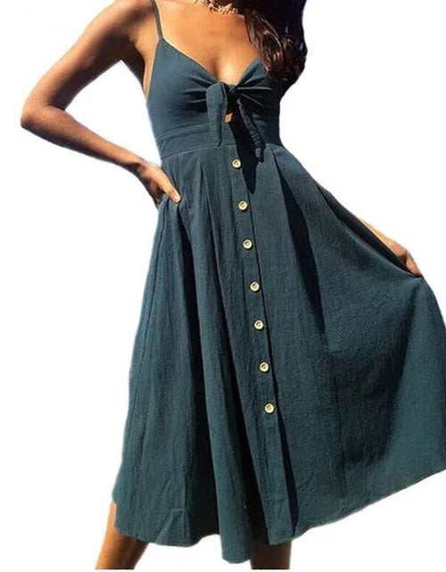 Load image into Gallery viewer, Women Summer Dresses Sleeveless Backless Strap Long Close-Fitting Sheath Female Party Evening Dresses Vestidos