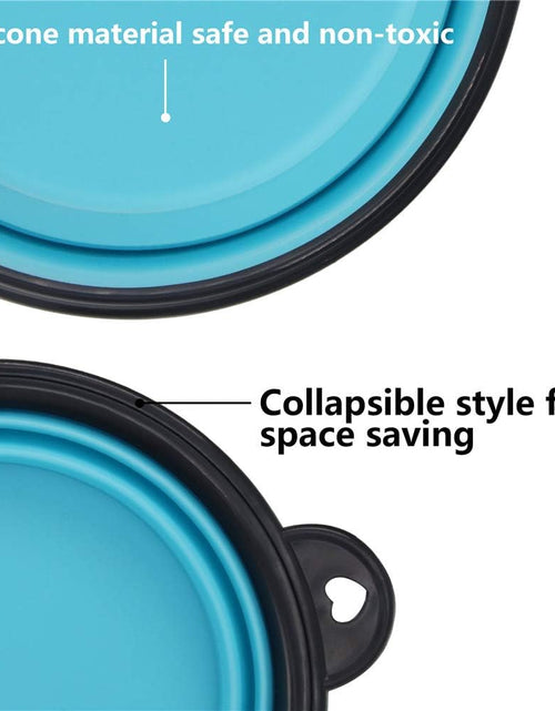 Load image into Gallery viewer, Collapsible Pet Bowl Dog Bowls 2 Pack, Portable Silicone Pet Feeder, Foldable Expandable for Dog/Cat Food Water Feeding, Travel Bowl for Camping (Light Blue+Light Green)