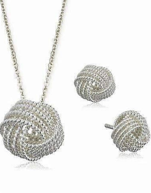 Load image into Gallery viewer, Infinite Love Knot Sterling Silver Matching Necklace and Earrings Set for Women Special Occasion Birthday Holiday