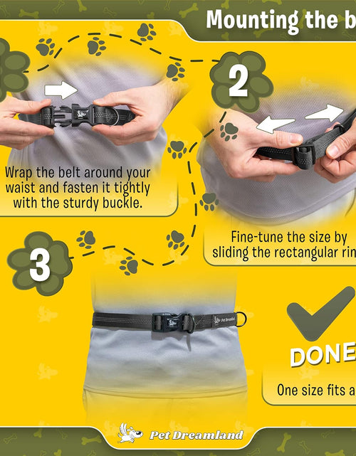 Load image into Gallery viewer, Hands Free Dog Leash for Running, Walking, Hiking, Cycling and Training. Bungee Harness, Adjustable Waist Belt, Single or Double Handle, Reflective Stitching. Medium and Large Dogs