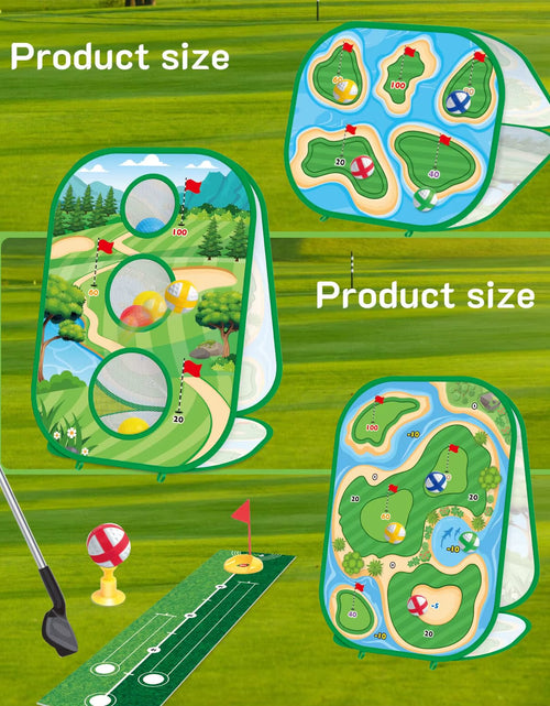 Load image into Gallery viewer, 4 in 1 Kids Golf Games Set Golf Putting Practice Mat 3-Sided Golf Chipping Net with Club Kid Adults Multiple Modes Golf Practice