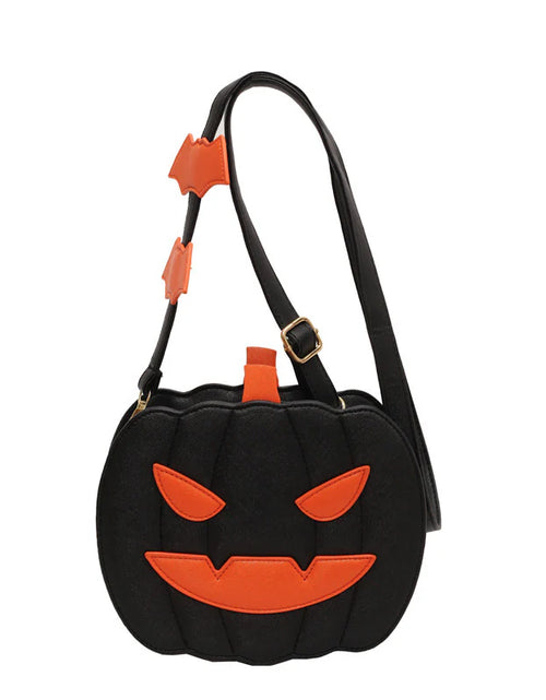 Load image into Gallery viewer, 2023 Halloween Bags Funny Pumpkin Cartoon Shoulder Crossbody Bag with Bat Personalized Creative Female Bag