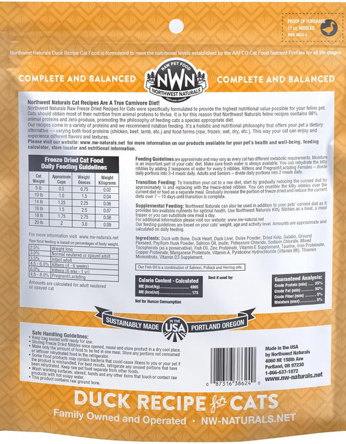 Load image into Gallery viewer, Freeze Dried Diet for Cats – Duck Cat Food – Grain-Free, Gluten-Free Pet Food, Cat Training Treats – 11 Oz (3 Pack)