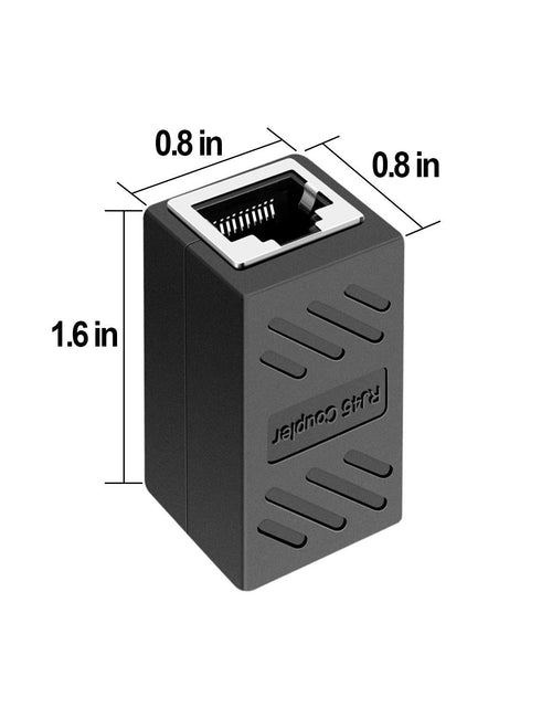 Load image into Gallery viewer, RJ45 Coupler, Ethernet Connectors, Shielded In-Line Coupler for Cat7/Cat6/Cat5E/Cat5 Ethernet Cable Extender Connector - Female to Female (Black-20 Pack)