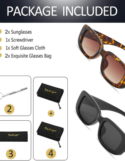 Load image into Gallery viewer, Rectangle Sunglasses for Women Men Trendy Retro Fashion Sunglasses UV 400 Protection Square Fram