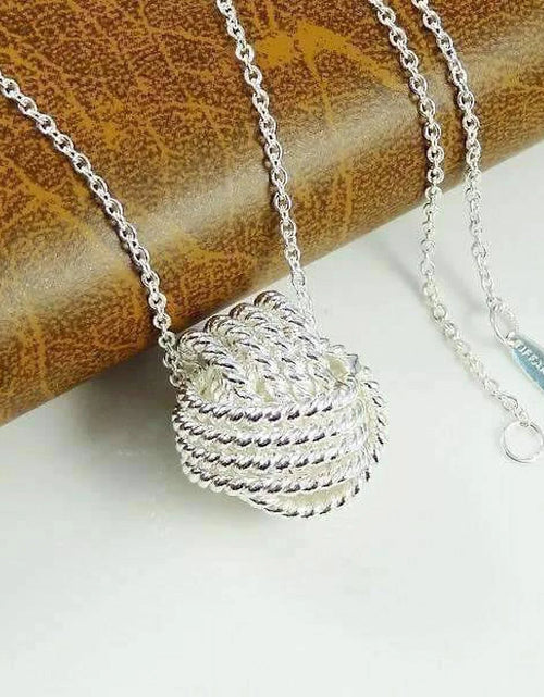 Load image into Gallery viewer, Infinite Love Knot Sterling Silver Matching Necklace and Earrings Set for Women Special Occasion Birthday Holiday
