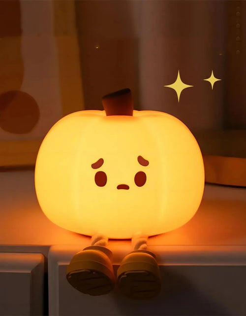 Load image into Gallery viewer, Home Decor Halloween Pumpkin Night Light Cute Soft Silicone Lamp Touch Dimmable Rechargeable Bedside Decor Light Kids Gifts Halloween Decorations