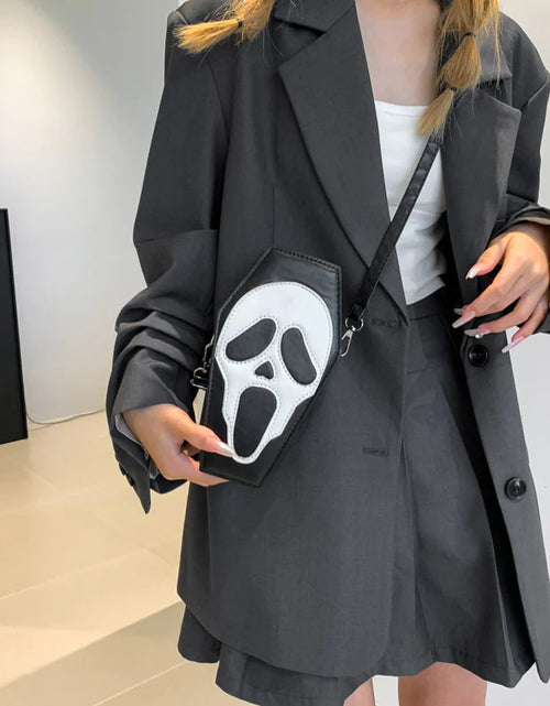 Load image into Gallery viewer, Halloween Coffin-Shape Shoulder Bag Gothic Ghost Spider Web Messenger Crossbody Bag Kids Personality Phone Bag for Women