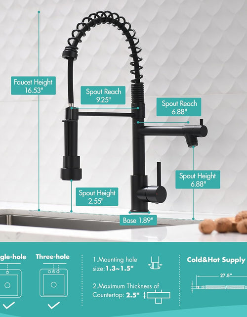 Load image into Gallery viewer, Kitchen Faucet,Kitchen Faucets with Pull down Sprayer  Commercial Style Single Handle Matte Black Kitchen Faucet with Sprayer