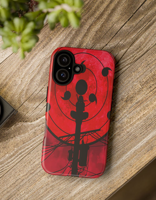 Load image into Gallery viewer, Bold Phone Case, Tough Cases, Red Moon Design, Gift for Tech Lovers, Unique Phone Accessory, Halloween and Cosplay
