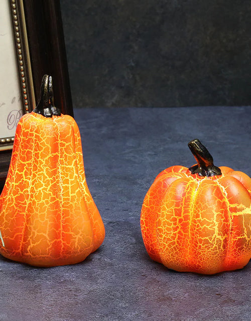Load image into Gallery viewer, LED Pumpkin Lantern – Luminous Resin Halloween Candle Lamp for Spooky Decor

