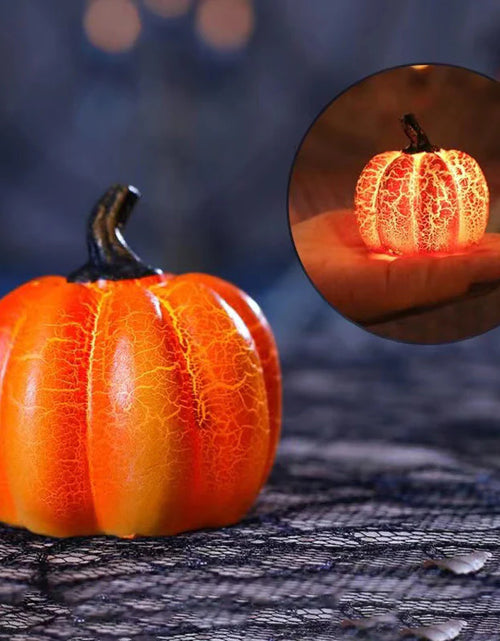 Load image into Gallery viewer, LED Pumpkin Lantern – Luminous Resin Halloween Candle Lamp for Spooky Decor
