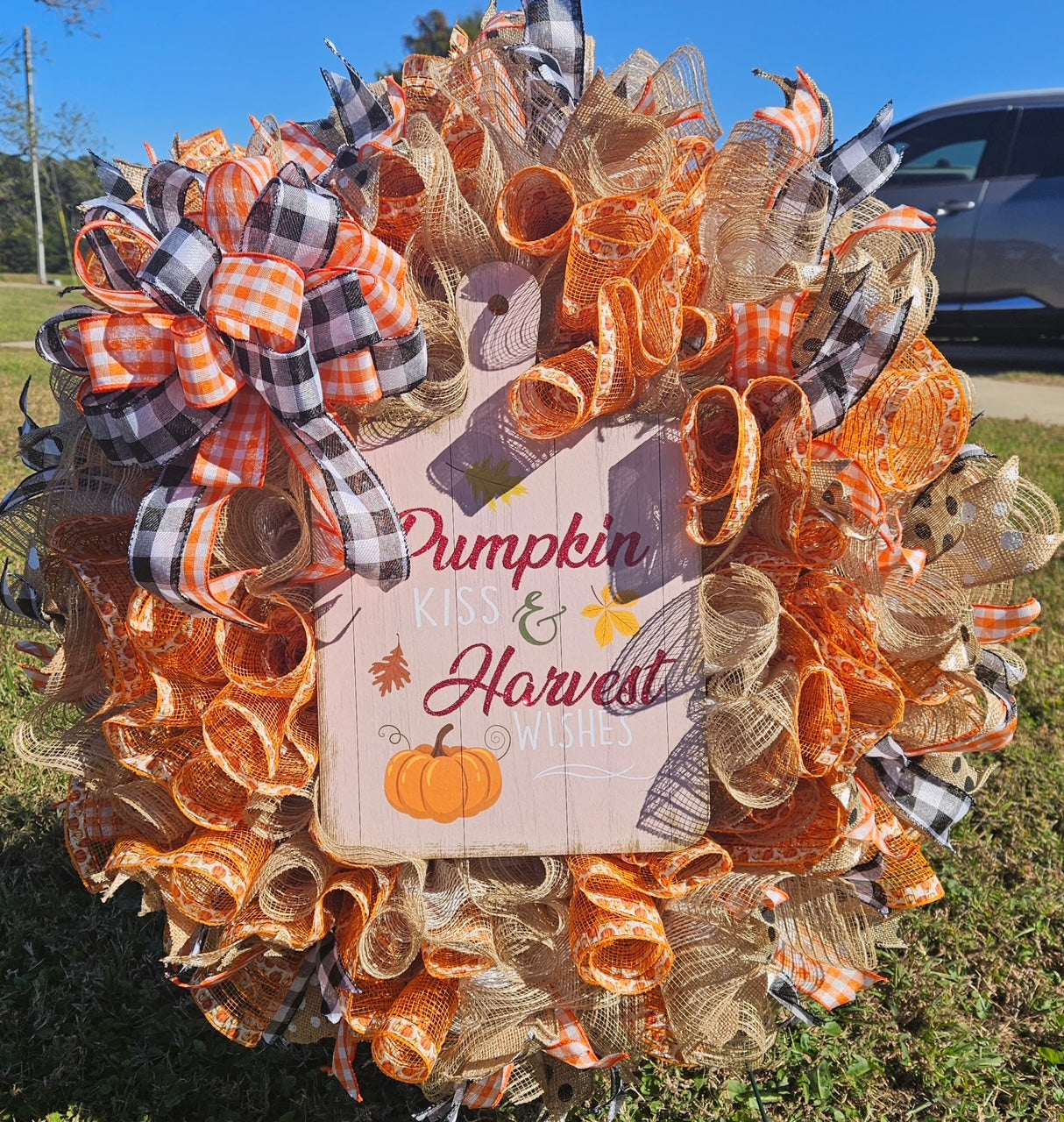 Pumpkin Kisses & Harvest Wishes Fall Wreath