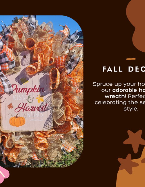 Load image into Gallery viewer, Pumpkin Kisses &amp; Harvest Wishes Fall Wreath
