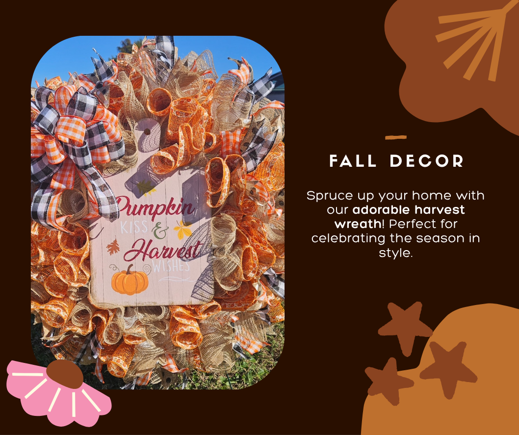 Pumpkin Kisses & Harvest Wishes Fall Wreath