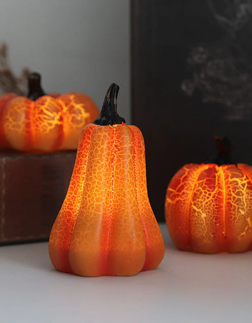 Load image into Gallery viewer, LED Pumpkin Lantern – Luminous Resin Halloween Candle Lamp for Spooky Decor
