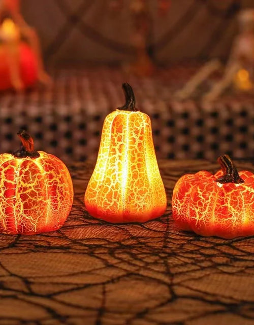 Load image into Gallery viewer, LED Pumpkin Lantern – Luminous Resin Halloween Candle Lamp for Spooky Decor
